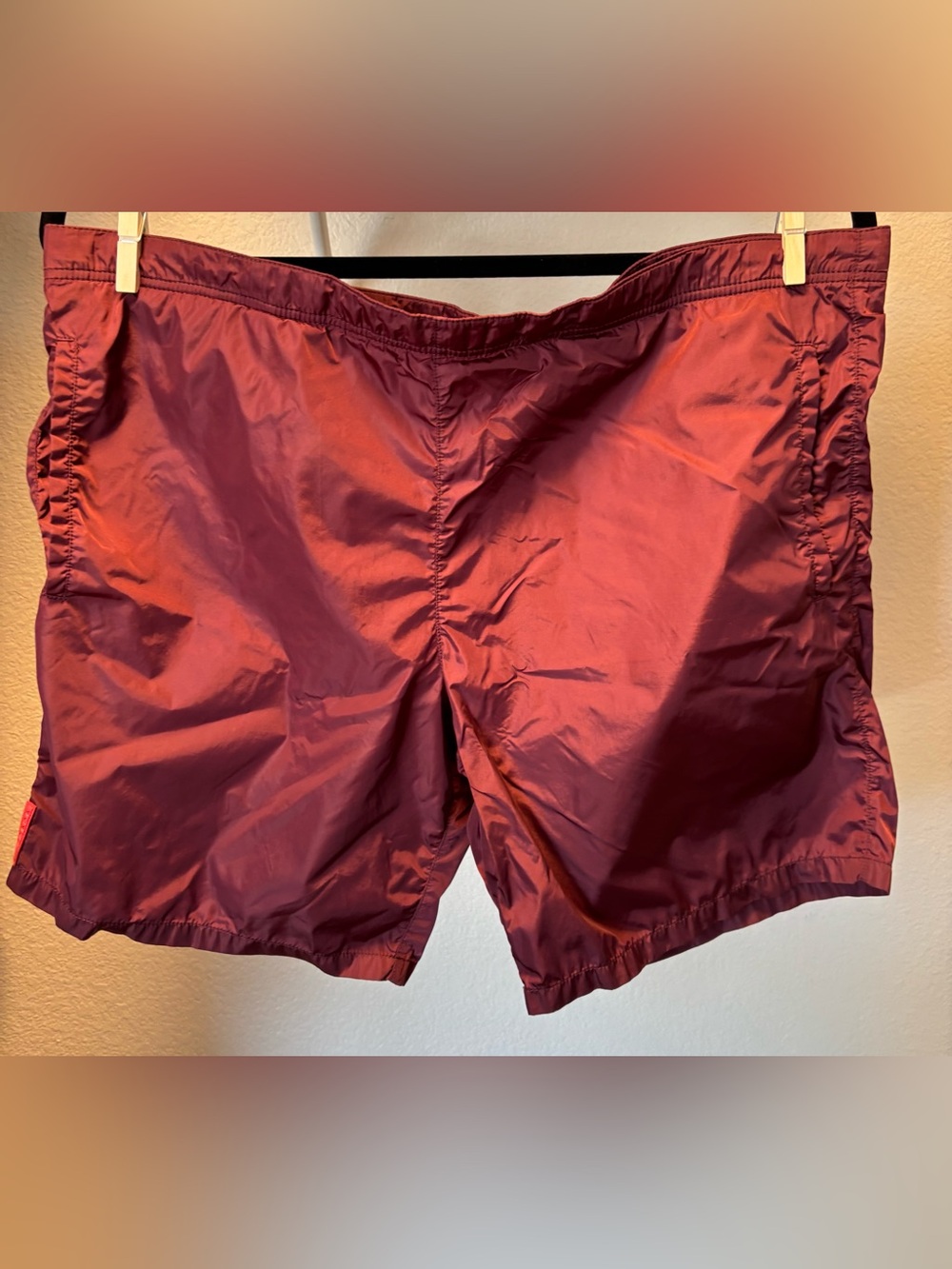 Prada Men's Maroon Athletic Shorts